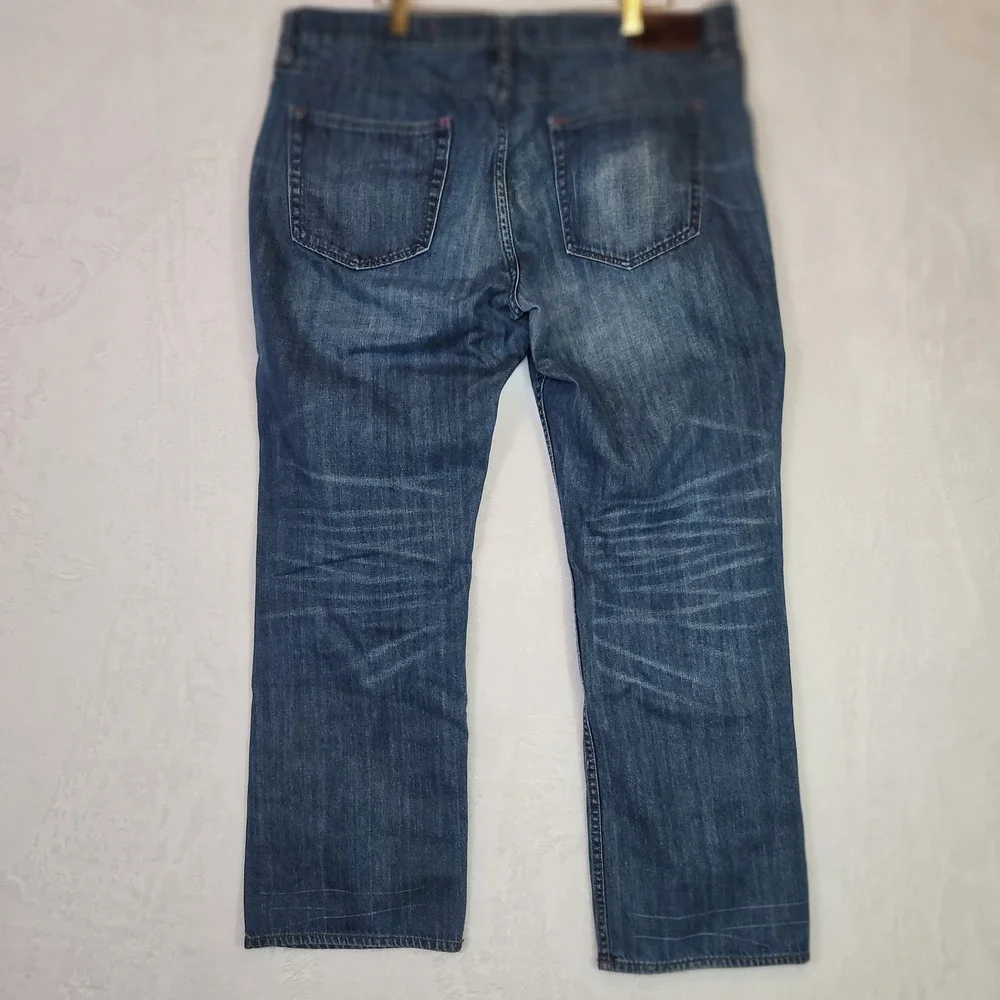 Banana Republic‎ Western Jeans Straight Leg Preppy Blue Denim Casual Size 38x30